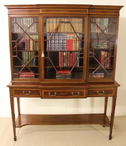 Inlaid Mahogany Bookcase by Edwards and Roberts