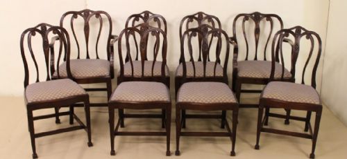 Set of 8 Mahogany Hepplewhite Style Dining Chairs