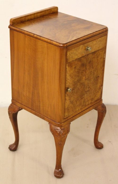 Burr Walnut Bedside Cupboard
