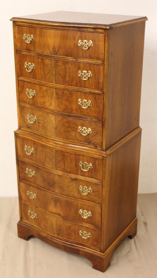 Burr Walnut Chest on Chest by Druce and Co