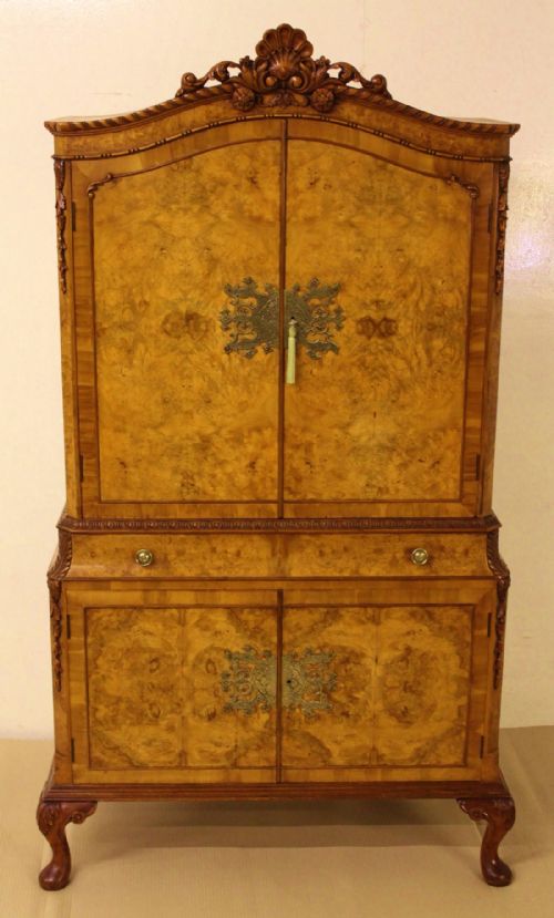 Burr Walnut Cocktail Cabinet by Maple and Co