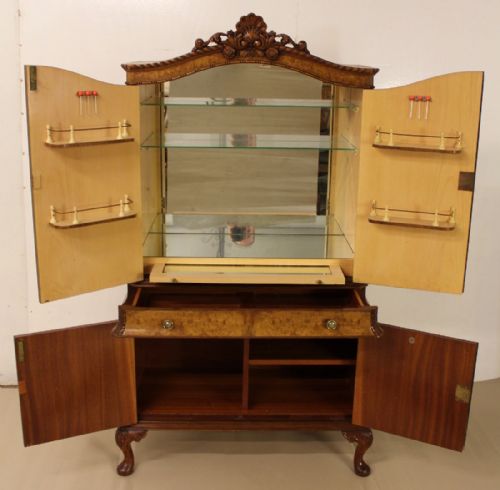 fig 2. Burr Walnut Cocktail Cabinet by Maple and Co
