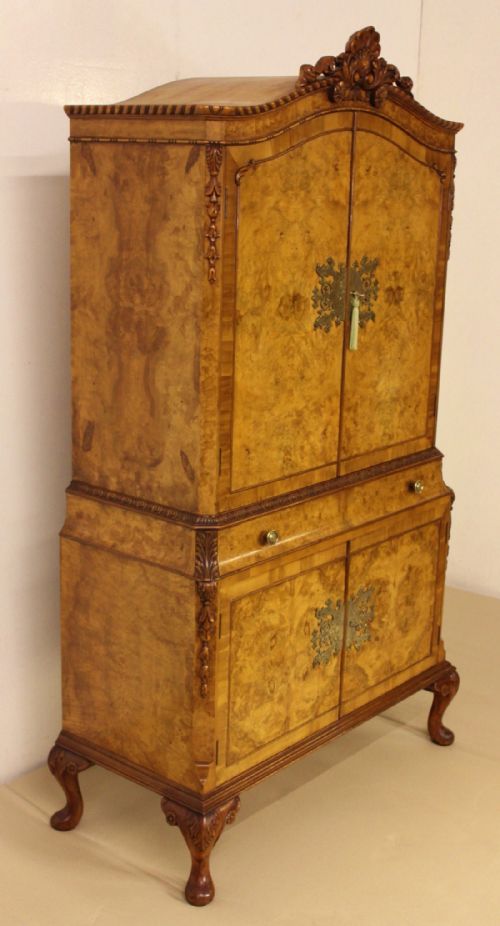 fig 3. Burr Walnut Cocktail Cabinet by Maple and Co