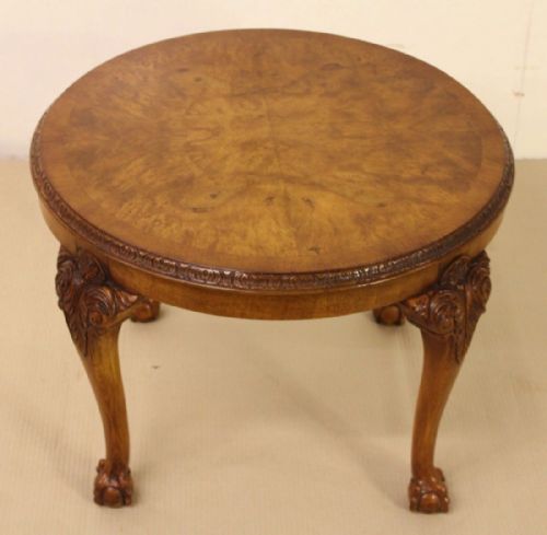 Round Burr Walnut Coffee Table