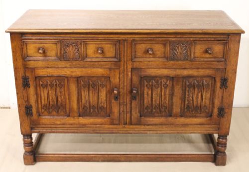 Linen Fold Oak Sideboard