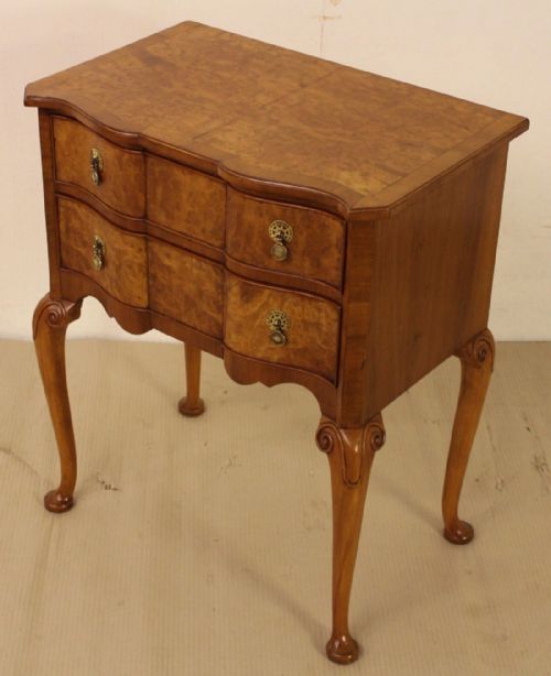 Burr Walnut Serpentine Lowboy