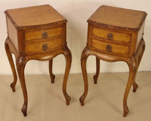 Pair of Burr Walnut Bedside Chests
