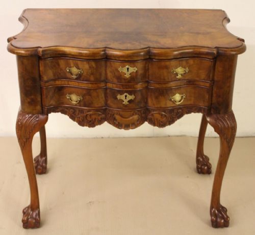 Serpentine Shaped Burr Walnut Lowboy