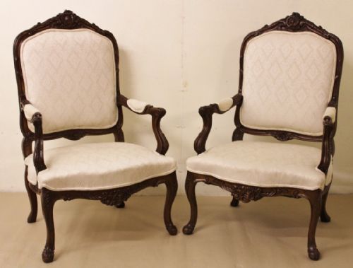 Pair of Upholstered French Armchairs