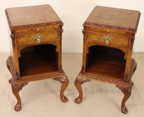 Pair of Burr Walnut Bedside Chests