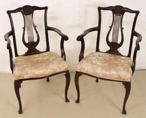 Pair of Mahogany Armchairs
