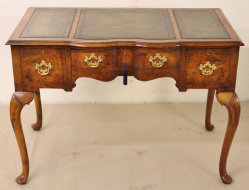 Serpentine Fronted Burr Walnut Writing Table