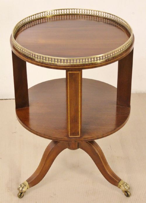 Round Inlaid Mahogany Revolving Bookcase