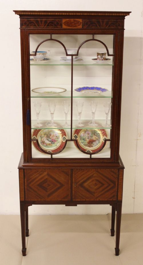 Edwardian Inlaid Mahogany Display Cabinet