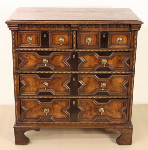 Oak and Walnut Geometric Chest of Drawers
