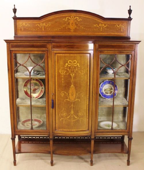 Inlaid Mahogany Display Cabinet