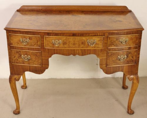 Bow Fronted Burr Walnut Table