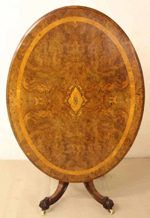 Victorian Inlaid Burr Walnut Loo Table