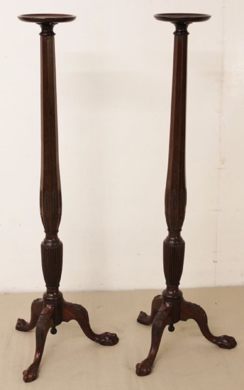 Pair of Mahogany Stands or Torcheres