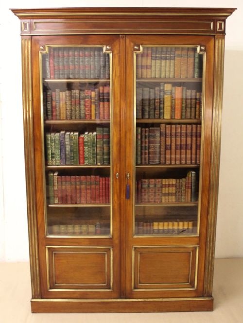 French Mahogany Brass Inlaid Bookcase