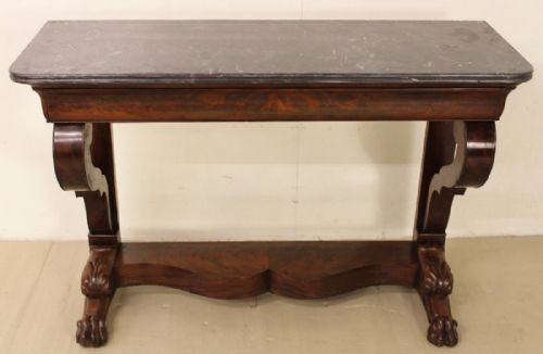 Marble Topped Mahogany Console Table