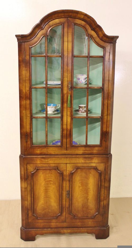 Burr Walnut Corner Cabinet