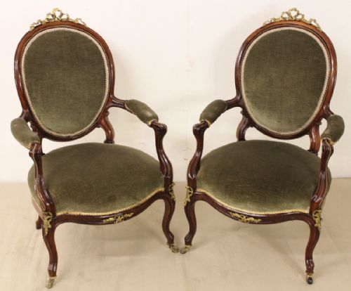 Pair of Rosewood Armcahirs
