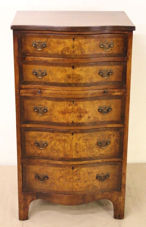 Burr Walnut Serpentine Chest of Drawers
