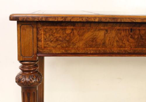 fig 3. Inlaid Burr Walnut Writing Table by Holland and Sons