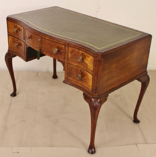 Serpentine Shaped Burr Walnut Writing Table