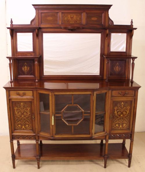 Late Victorian Inlaid Mahogany Parlour Cabinet