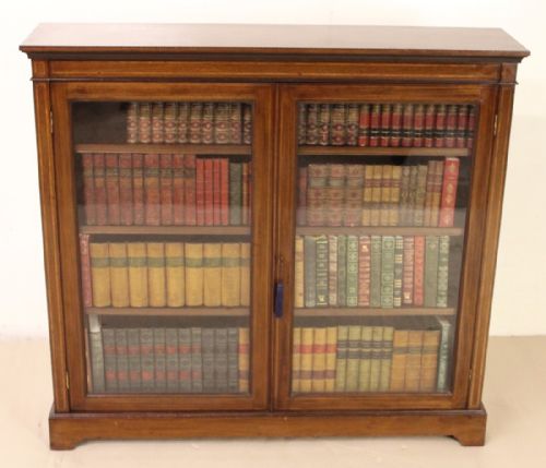 Inlaid Mahogany Glazed Bookcase