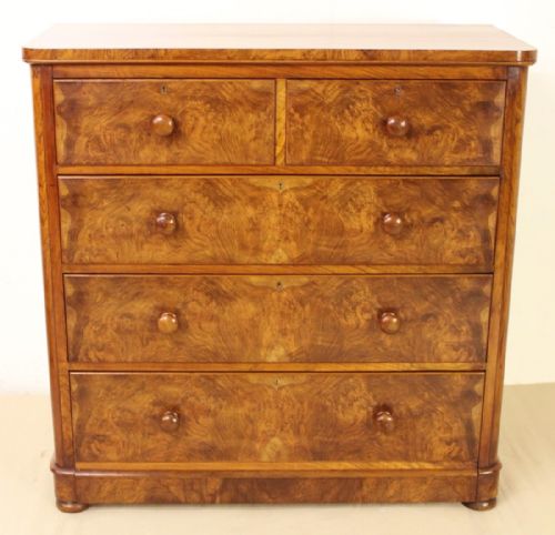 Victorian Burr Walnut Chest of Drawers
