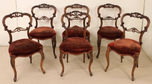 Set of 6 Victorian Rosewood Chairs
