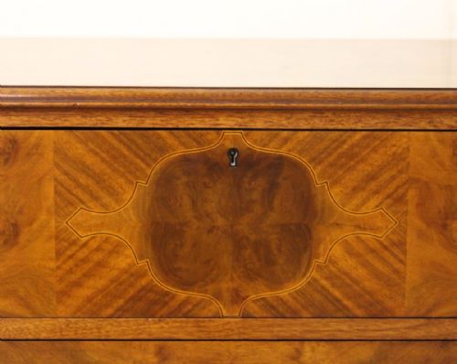 fig 3. Burr Walnut Chest by Waring and Gillow