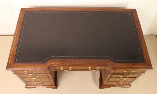 fig 4. Inlaid Mahogany Pedestal Desk by Maple and Co