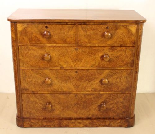 Victorian Burr Walnut Chest of Drawers