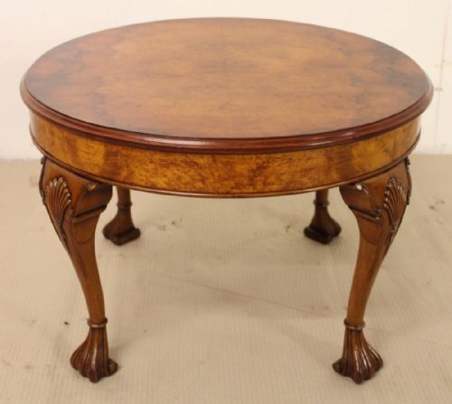 Round Burr Walnut Coffee Table