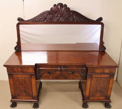 Imposing William IV Mahogany Mirror Backed Sideboard