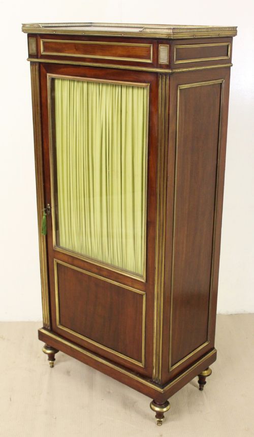 French Mahogany Brass Inlaid Bookcase