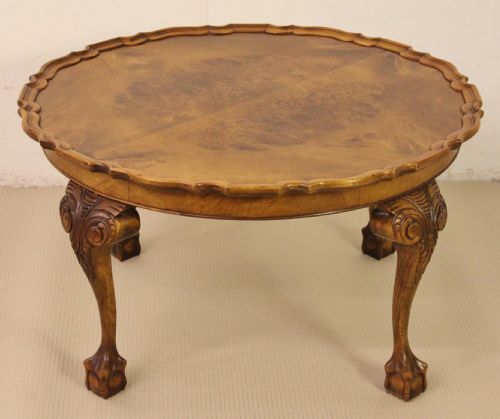 Round Burr Walnut Coffee Table