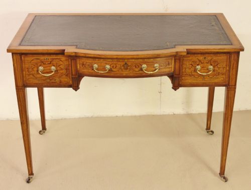 Inlaid Satinwood Writing Table by Maple and Co