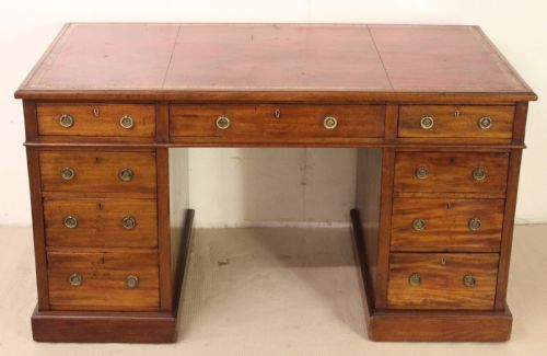 fig 1. Victorian Mahogany Pedestal Desk by Jas Shoolbred
