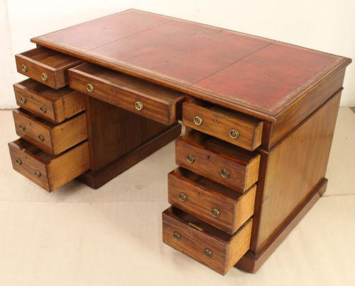 fig 3. Victorian Mahogany Pedestal Desk by Jas Shoolbred
