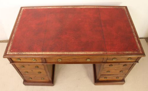 fig 4. Victorian Mahogany Pedestal Desk by Jas Shoolbred