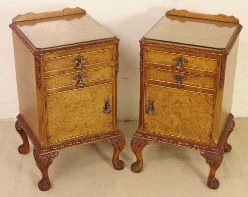 fig 1. Burr Walnut 6 Piece Bedroom Suite in the Queen Anne Style