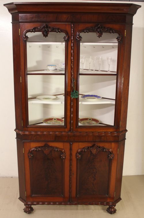 Large Victorian Mahogany Corner Cabinet