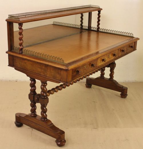 Early Victorian Burr Walnut Writing Table