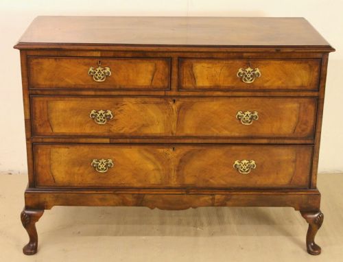 Queen Anne Style Burr Walnut Chest of Drawers