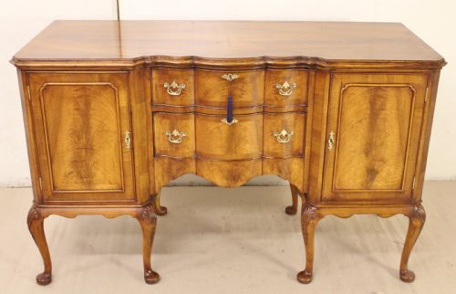 Queen Anne Style Burr Walnut Sidebaord